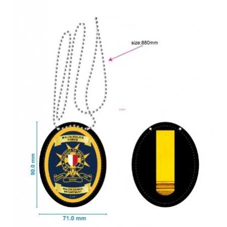 Aangepaste politiebadge met leren houder - Gepersonaliseerde wetshandhavingsmedailles