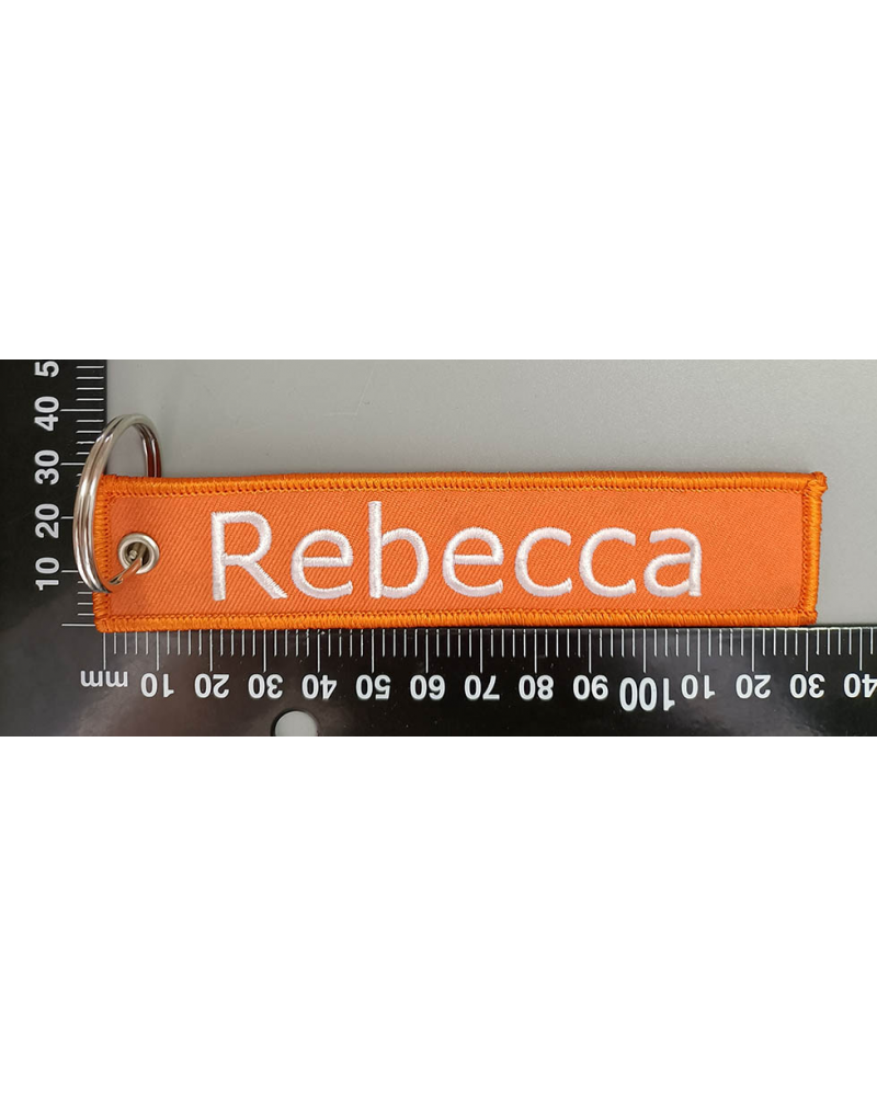 Fabric  keychain, dubble sides with your own name, text, logo
