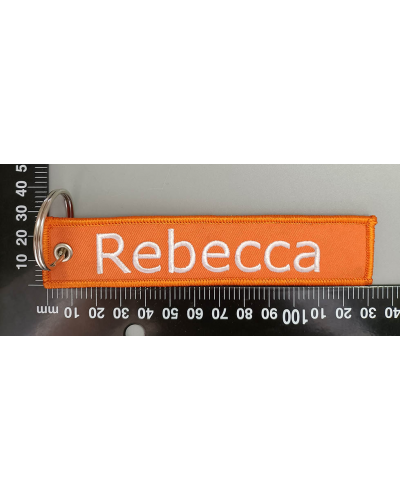 Fabric  keychain, dubble sides with your own name, text, logo