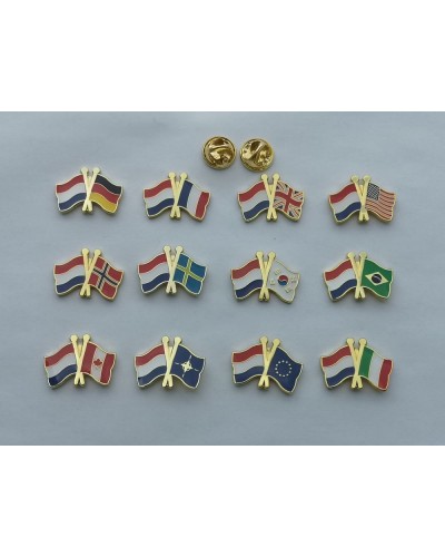 Gekruiste Vlaggen Pins -...