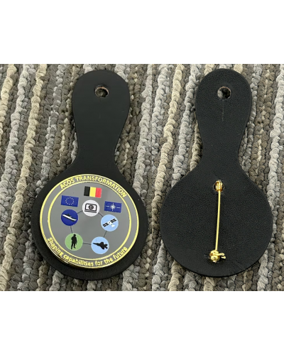 Eindproduct : Militaire Borsthanger Badges Metaal Badges op Leer