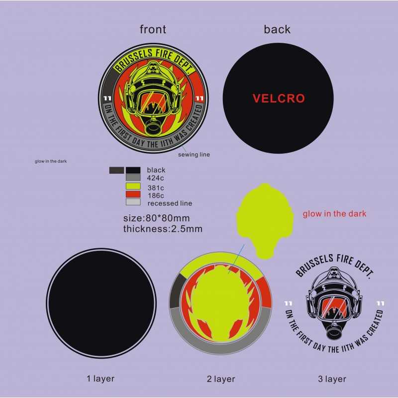 Glow in Dark Rubber/PVC badges, custom made